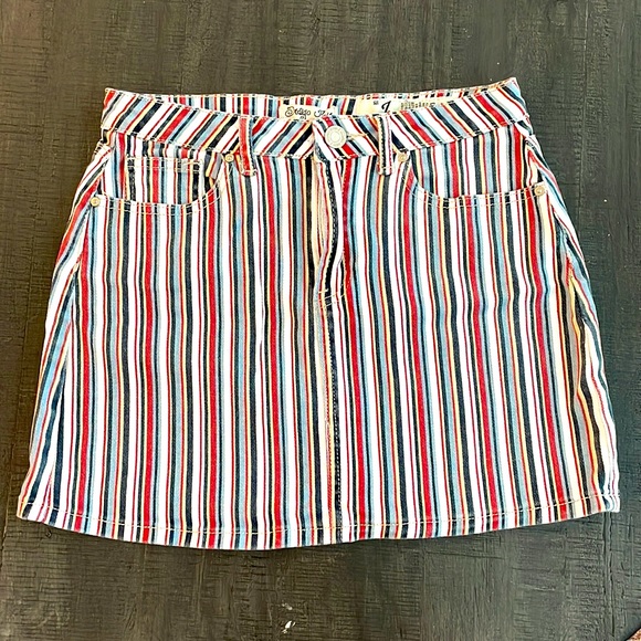 Striped denim mini skirt - Picture 1 of 4